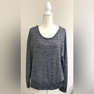 GAP Womens XL Black Dk Gray Sparkle Long Sleeve Sweater Retro Party Maximalist